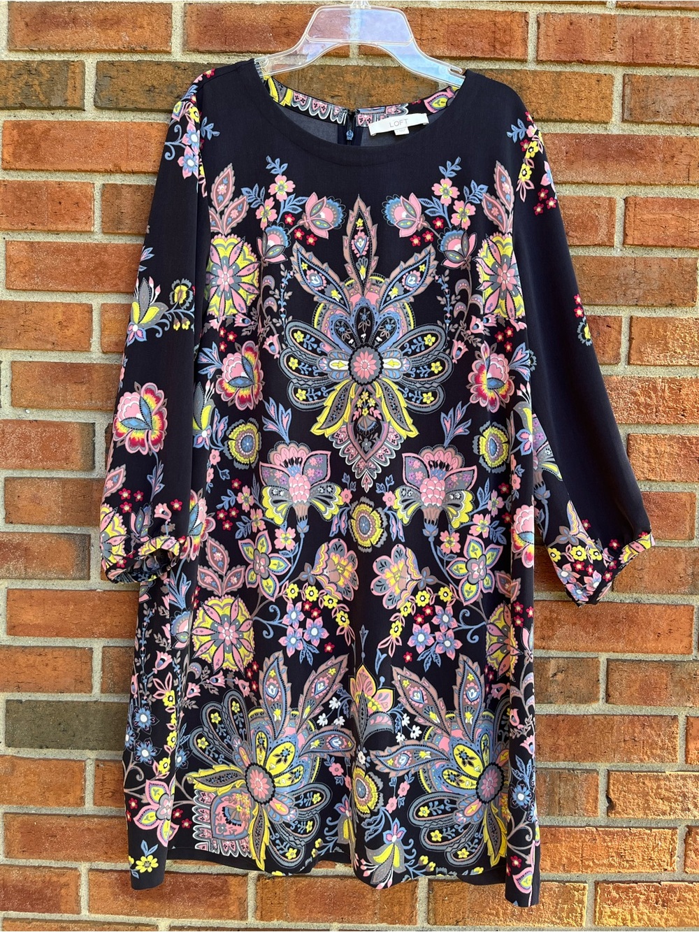 Ann Taylor LOFT Floral Paisley Shift Dress size L